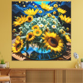 Bodegón Flores y Noche 1 - 001 Leinwanddruck (Insitu (Wohnzimmer))