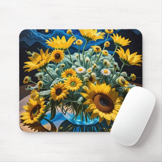 Bodegón Flores y Noche 1 - 001 Mousepad (Mit Mouse)