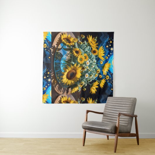 Bodegón Flores y Noche 1 - 001 Wandteppich (Beispiel (Horizontal))