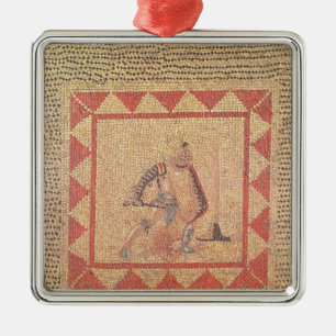 Boden, der einen Gladiator, von Flace darstellt Silbernes Ornament