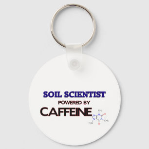 Boden-Wissenschaftler angetrieben durch Koffein Schlüsselanhänger