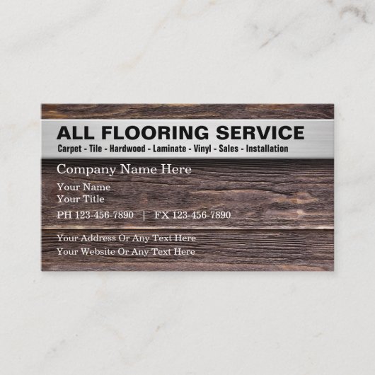 Bodendienste Holz Look Art Background Visitenkarte (Vorderseite)