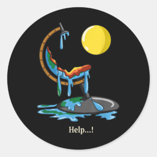 Bodenheizung Klimawandel Pro Natural Pro Runder Aufkleber