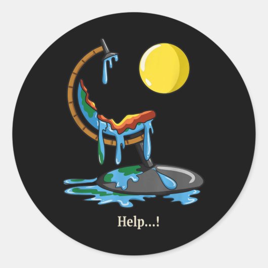 Bodenheizung Klimawandel Pro Natural Pro Runder Aufkleber (Vorderseite)