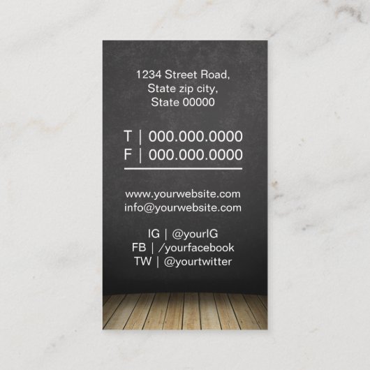 Bodenholzspezialist Visitenkarte (Rückseite)