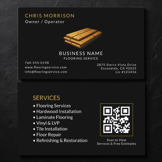 Bodenlegungs-Service-QR-Code Visitenkarte