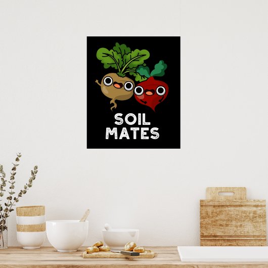 Bodenmatten Funny Beet Root Puff Dark BG Poster (Küche)