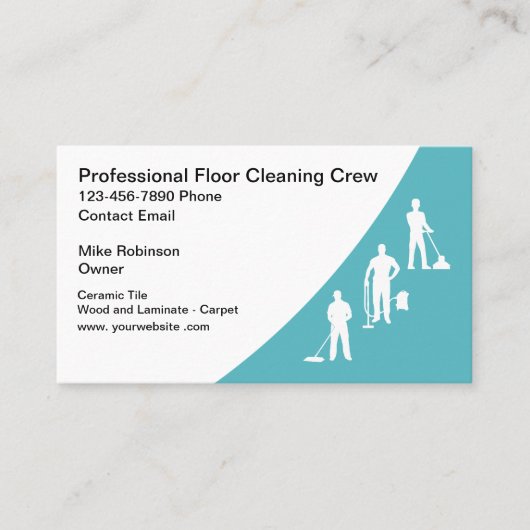 Bodenreinigung Berufliche, einfache Visitenkarten Visitenkarte (Vorderseite)