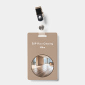 Bodenreinigung Moderne Abzeichen Ausweis (Vorderseite mit Clip)