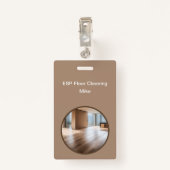 Bodenreinigung Moderne Abzeichen Ausweis (Rückseite mit Klammer)