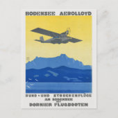 Bodensee Aerolloyd Vintage Poster 1925 Postkarte (Vorderseite)