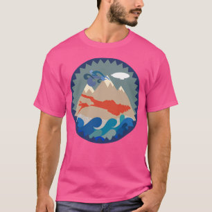Bodensee - Alpen - Zeppelin-Baseball-Sieb T-Shirt