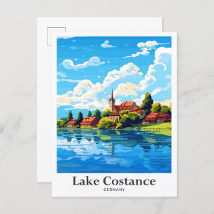 Bodensee Deutschland Reisetafel Illustration Postkarte