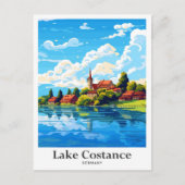 Bodensee Deutschland Reisetafel Illustration Postkarte (Vorderseite)