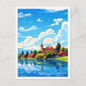 Bodensee Deutschland Vintage Reise Illustration Postkarte (Vorderseite)