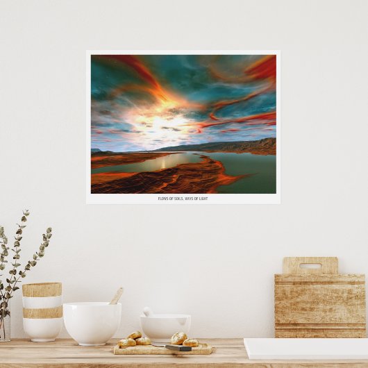 Bodenströme, Lichtwege Poster (Küche)