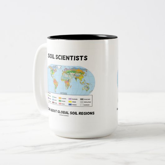 Bodenwissenschaftler kennen die globalen Bodenregi Zweifarbige Tasse (Vorderseite Links)