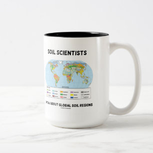 Bodenwissenschaftler kennen die globalen Bodenregi Zweifarbige Tasse