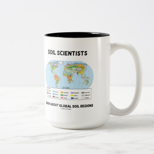 Bodenwissenschaftler kennen die globalen Bodenregi Zweifarbige Tasse (Rechts)