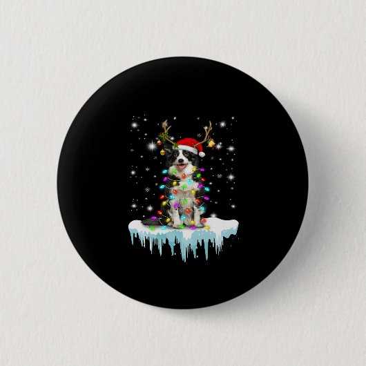 Boder Colline Rentier Weihnachtsgeschenk Button (Vorderseite)