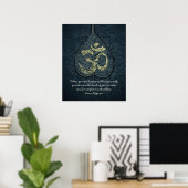 Bodhi Leaf & Gold OM Symbol Yoga Meditation Quotes Poster (Heimbüro)