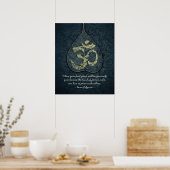 Bodhi Leaf & Gold OM Symbol Yoga Meditation Quotes Poster (Küche)