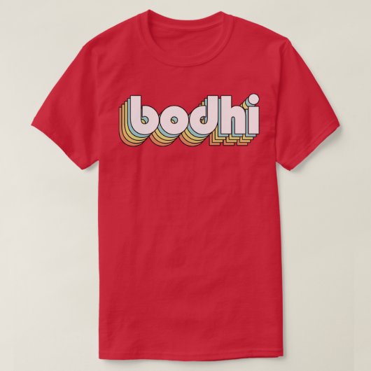 Bodhi Retro Rainbow Typografie Faded Style T-Shirt (Design vorne)