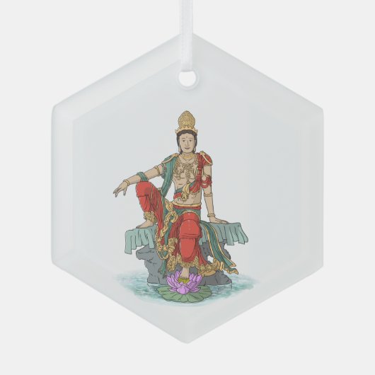 Bodhisattva von der Barmherzigkeit Ornament Aus Glas (Vorderseite)