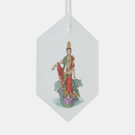Bodhisattva von der Barmherzigkeit Ornament Aus Glas (Vorderseite Rechts)