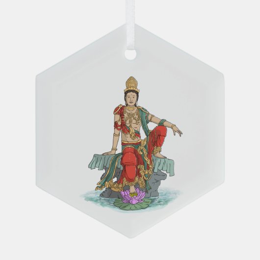 Bodhisattva von der Barmherzigkeit Ornament Aus Glas (Rückseite)