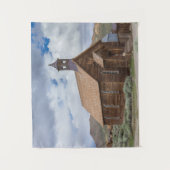 Bodie-Geisterstadt-Kirchen-bewölkte Himmel Wandteppich (Vorderseite)