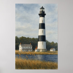 Bodie Island Leuchtturm Aquarell Poster