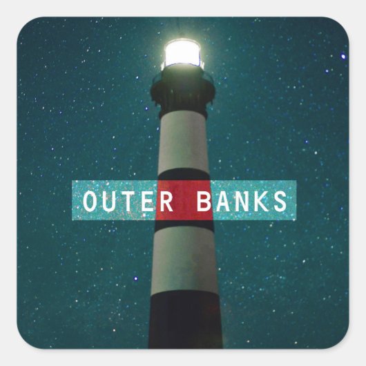 Bodie Island Light. Quadratischer Aufkleber (Vorderseite)