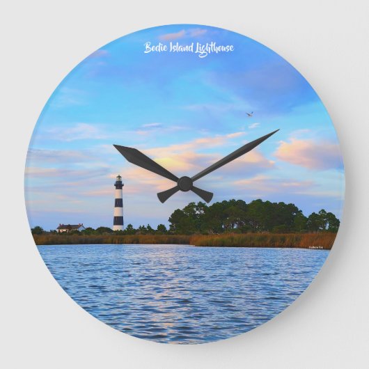 Bodie Island Lighthouse Große Wanduhr (Vorderseite)