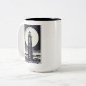 Bodie Island Lighthouse North Carolina Moon Zweifarbige Tasse (Vorderseite Links)