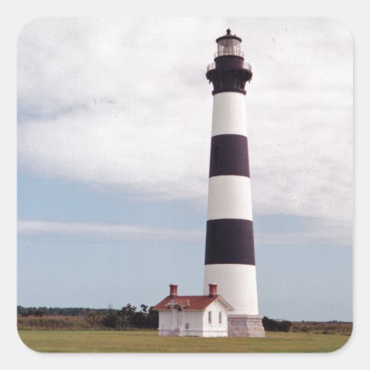 Bodie Island Lighthouse Quadratischer Aufkleber (Vorderseite)
