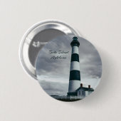 Bodie Island Lighthouse Schwarzweiß Button (Vorne & Hinten)
