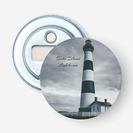 Bodie Island Lighthouse Schwarzweiß Flaschenöffner (Vorderseite)