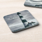 Bodie Island Lighthouse Schwarzweiß Getränkeuntersetzer (Linke Seite)