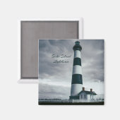 Bodie Island Lighthouse Schwarzweiß Magnet (Vorderseite/Rückseite)