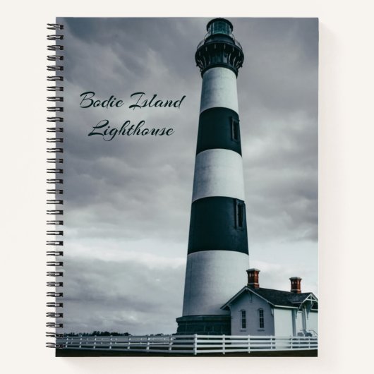 Bodie Island Lighthouse Schwarzweiß Notizblock (Vorderseite)