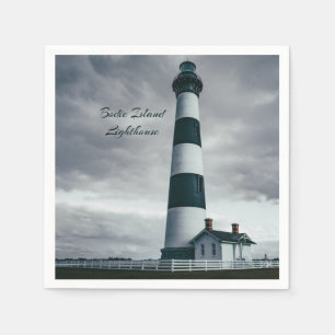 Bodie Island Lighthouse Schwarzweiß Serviette