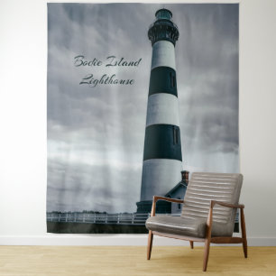Bodie Island Lighthouse Schwarzweiß Wandteppich