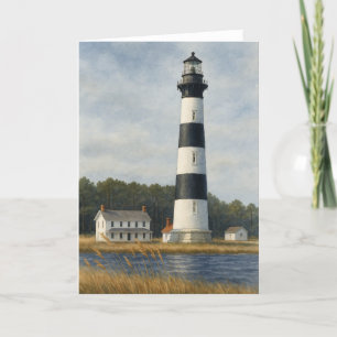 Bodie Island Lighthouse Watercolor Dankeskarte