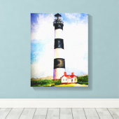 Bodie Lighthouse Wasserfarbe von Mary Dunham Walte Leinwanddruck (Insitu (Holzboden))