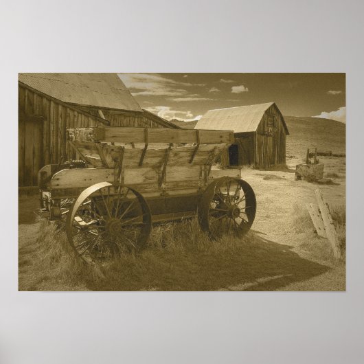 Bodie Mining Cart Sepia Poster (Vorne)