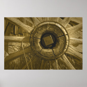 Bodie Wagon Wheel Sepia Poster 1