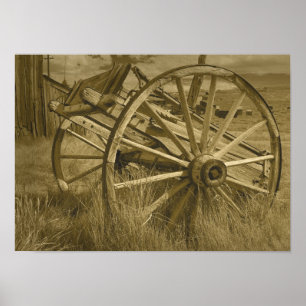 Bodie Wagon Wheel Sepia Poster 3