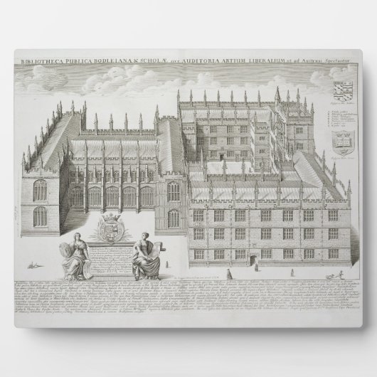 Bodleian Library, Oxford, from 'Oxonia Illustrata' Fotoplatte (Vorderseite)