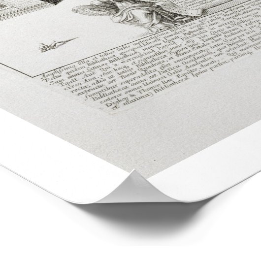 Bodleian Library, Oxford, from 'Oxonia Illustrata' Poster (Ecke)